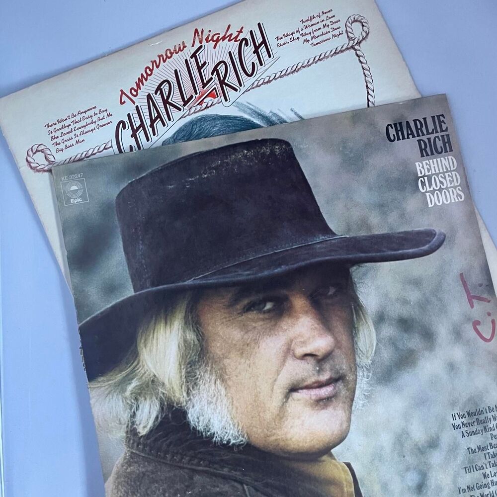 Charlie Rich 2 Vinyl Records Behind Closed Doors and Tomorrow Night